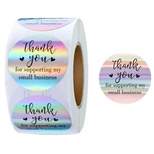 Y Stickers 1" Thank You 500ct Iridescent Labels